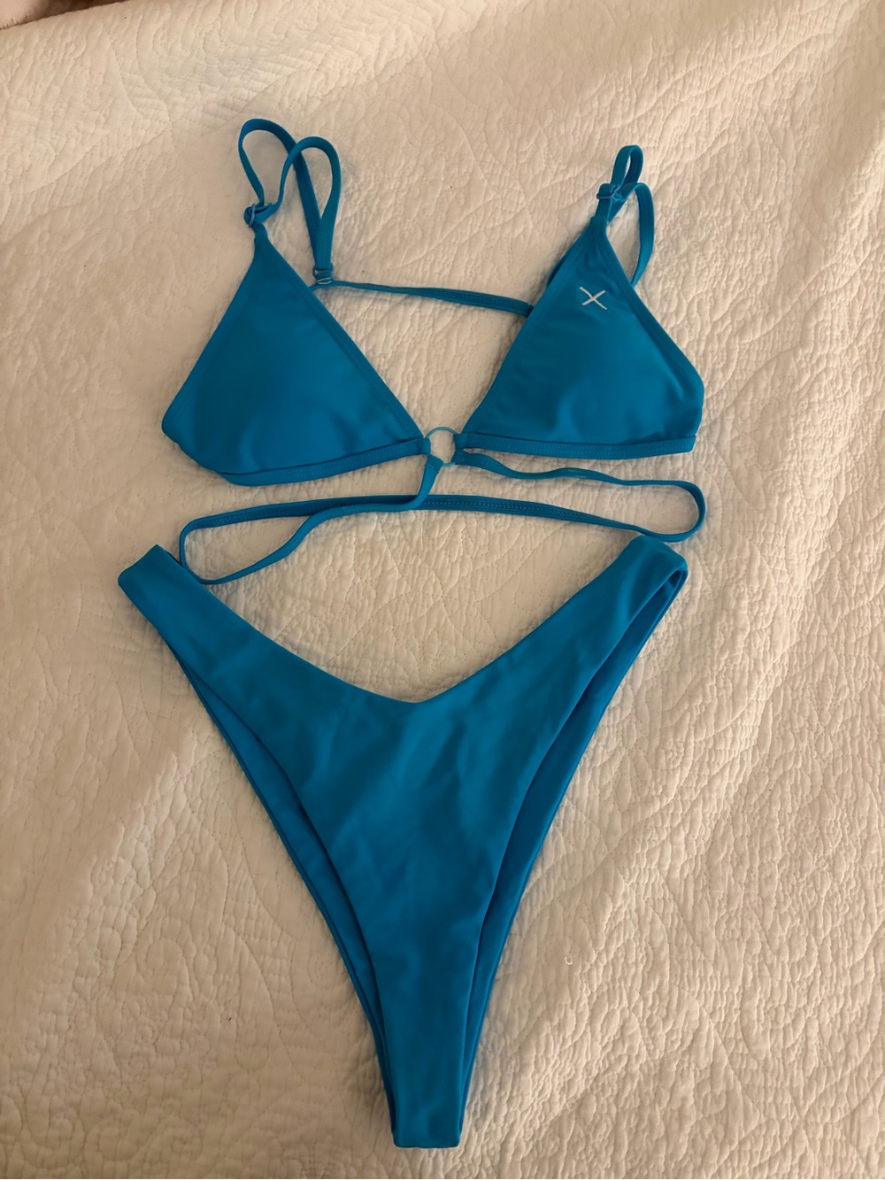Boutine LA Teal Triangle Wrap Bikini Set